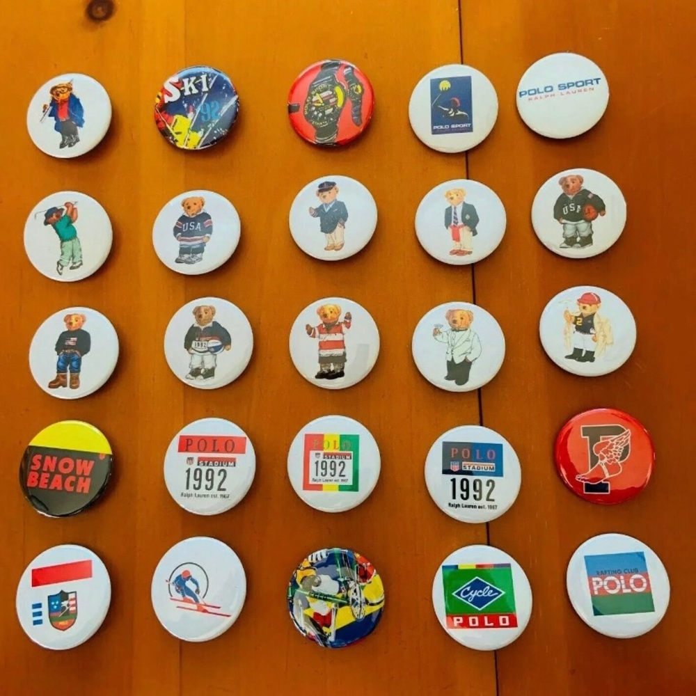 COPY - 25 Polo Ralph Lauren Pin Buttons Sport Bear 92